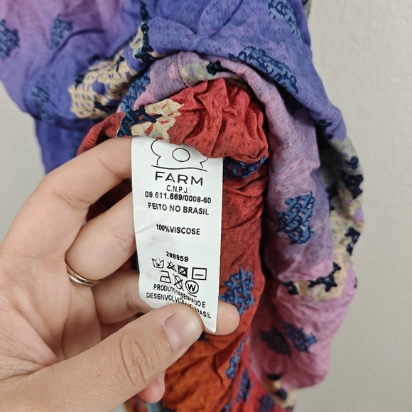 FARM Rio Vibrance Maxi Dress Digital Pixel Ombré Print Sleeveless Size LG - Picture 11 of 11